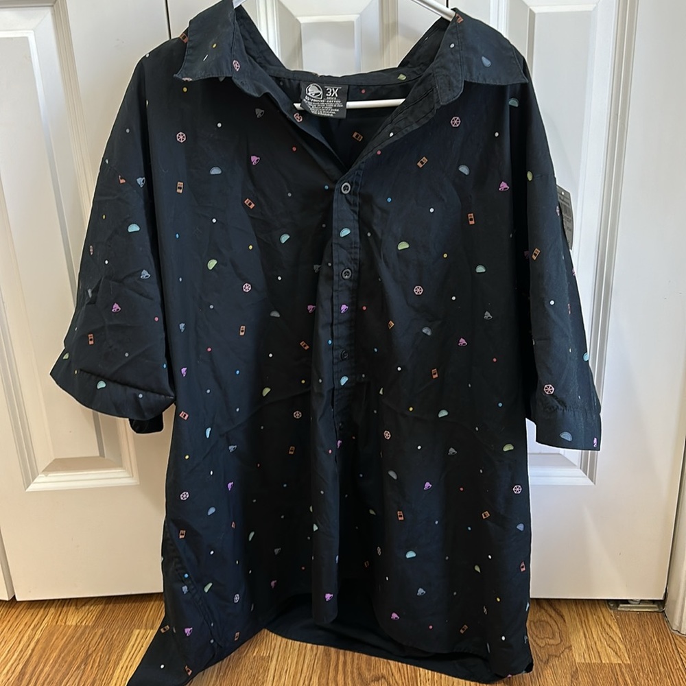 TacoBell Men’s 3X Short Sleeve Colorful Taco Shirt